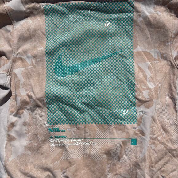 Nike Dri Fit Men’s Standard Issue Aop Halftone Grid Hoodie Beige L - Picture 3 of 9